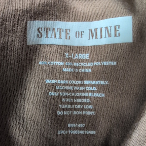 State of Mind Nevada Graphic T-Shirt XL Brown USA Tee Casual - Picture 14 of 16